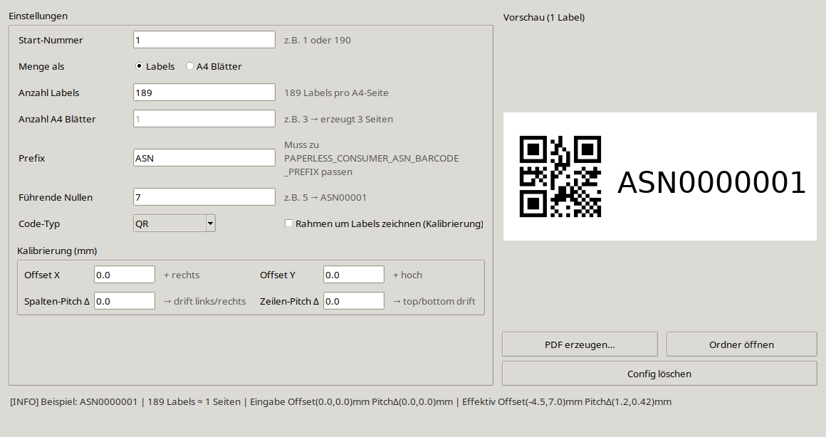 Screenshot der Anwendung